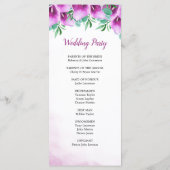 Programme Cérémonie du Mariage floral de Calla Lily (Dos)