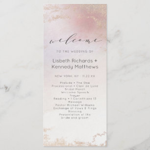 Programme Cérémonie du Mariage Ombre Blush Pink Frosted Foil