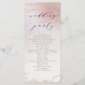 Programme Cérémonie du Mariage Ombre Blush Pink Frosted Foil (Dos)