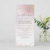 Programme Cérémonie du Mariage Ombre Blush Pink Frosted Foil (Debout devant)