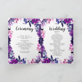 Programme Cérémonie florale violet hexagone Mariage enchanté (Intérieur)