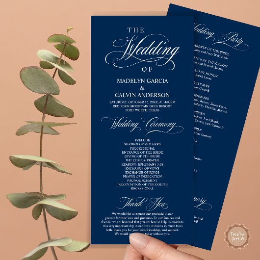 Programme Cérémonie mariage, Classy Elegance