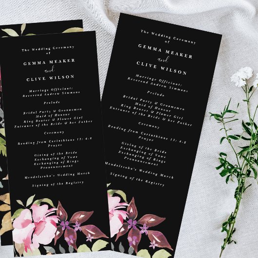 Programme Cérémonie Mariage de la couleur d'eau dramatique