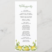 Programme Cérémonie Mariage des citrons et de la verdure (Dos)