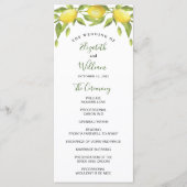 Programme Cérémonie Mariage des citrons et de la verdure (Devant)