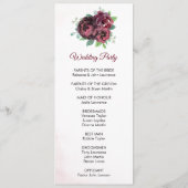 Programme Cérémonie Mariage du bouquet de roses de Bourgogne (Dos)