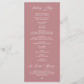 Programme Cérémonie mariage, Élégance Classique Dusty Rose r (Dos)