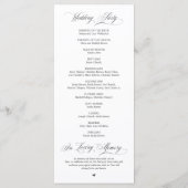 Programme Cérémonie mariage, élégance classique gris foncé (Dos)