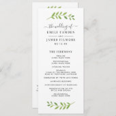 Programme Cérémonie Mariage encadrée dans Watercolor Greener (Devant / Derrière)