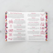 Programme Cérémonie Mariage hindoue Pink Tropical Floral (Intérieur)
