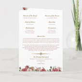 Programme Cérémonie Mariage hindoue (rose rouge or) pliée (Dos)