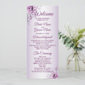 Programme Cérémonie mariage Rose Floral Violet Violet Frame (Debout devant)