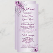 Programme Cérémonie mariage Rose Floral Violet Violet Frame (Devant / Derrière)
