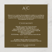 Programme Cérémonie Mariage simple en bronze foncé (Devant)