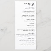 Programme Cérémonie minimaliste des Mariages (Dos)
