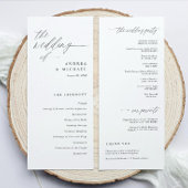 Programme Cérémonie Moderne Calligraphie Élégante de Mariage