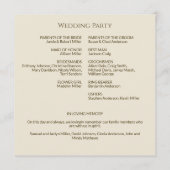 Programme Cérémonie simple de Mariage de bronze et de monogr (Dos)