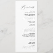 Programme Cérémonie simple minimaliste élégante des Mariages (Dos)