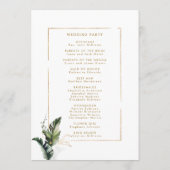 Programme Cérémonie Tropical Watercolor Foliage Gold Mariage (Dos)