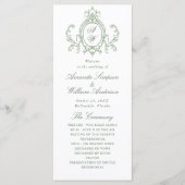 Programme Cérémonie victorienne de Mariage orné Grace Sage v (Devant)