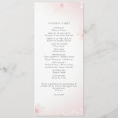 Programme Cerise Blossom cérémonie minimaliste de mariage de (Dos)