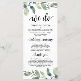 Programme C'Est Le Cérémonie Mariage Eucalyptus Greenery