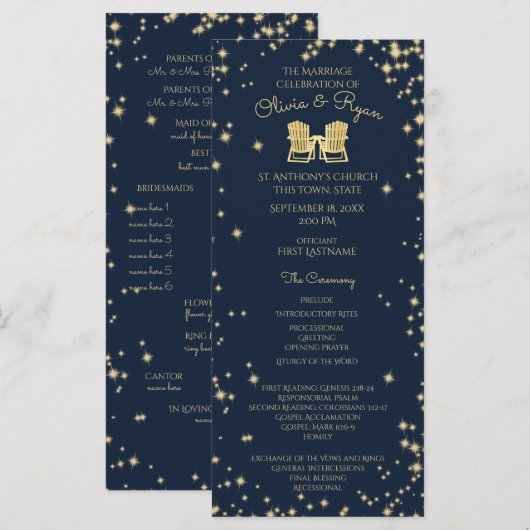 Programme Chaises Adirondack et Starry Sky Navy Blue (Devant / Derrière)