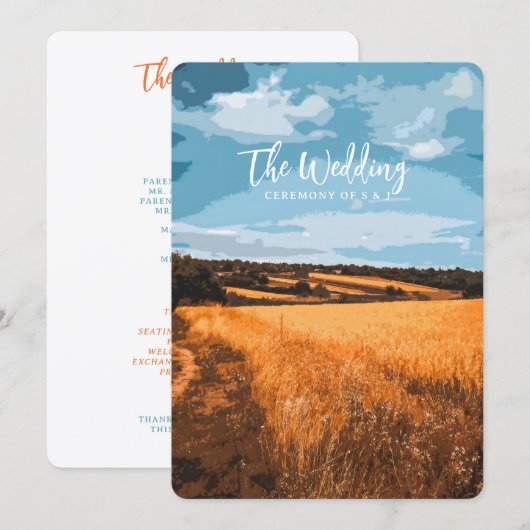 Programme Champ Doré Rustique de Campagne ensoleillé d'Été N (Devant / Derrière)