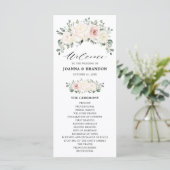Programme Champagne Ivory Blush rose Floral Mariage (Debout devant)