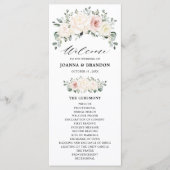 Programme Champagne Ivory Blush rose Floral Mariage (Devant)
