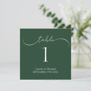 Programme Chasseur moderne Mariage de script vert Numéro de