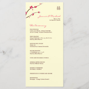 Programme Cherry Blossom Double Happiness Wedding Program