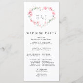 Programme Cherry Blossom Mariage de monogramme de coeur (Dos)