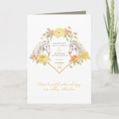 Programme Chevaux et rose mariage d'art monogramme jaune (Devant)