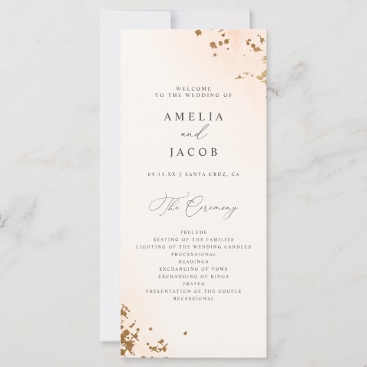 Programme Chic Blush Pink Watercolor Wedding (Devant)