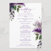 Programme Chic Botanique Floral Moderne Mariage élégant (Dos)