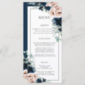 Programme Chic Dusty Rose Blush Roses de la marine Mariage f (Devant / Derrière)