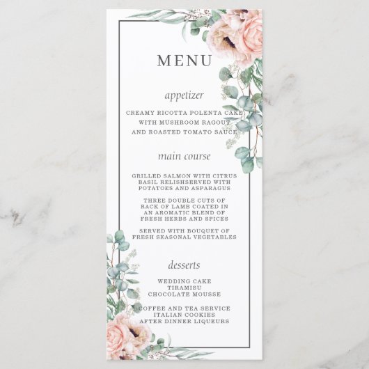 Programme Chic Dusty Rose Blush Roses Poppy FlorMariage (Devant)