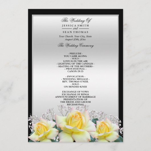 Programme Chic Elegant Rose Mariage argent (Devant)
