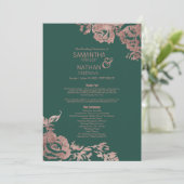 Programme Chic Emerald Green Rose or Mariage Floral or (Debout devant)