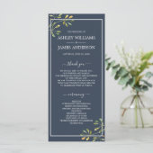 Programme Chic Eucalyptus Green Navy Mariage botanique bleu (Debout devant)