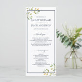 Programme Chic Eucalyptus Green Navy Mariage botanique bleu (Debout devant)