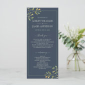 Programme Chic Eucalyptus Green Navy Mariage botanique bleu (Debout devant)