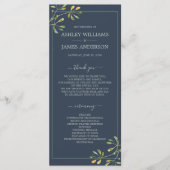 Programme Chic Eucalyptus Green Navy Mariage botanique bleu (Devant)