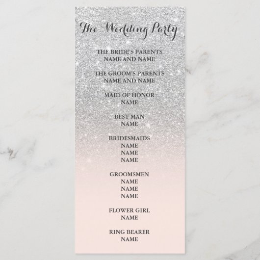 Programme Chic faux argent parties scintillant ombre program (Dos)