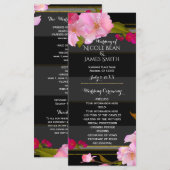 Programme chic floral moderne noir blanc et or (Devant / Derrière)