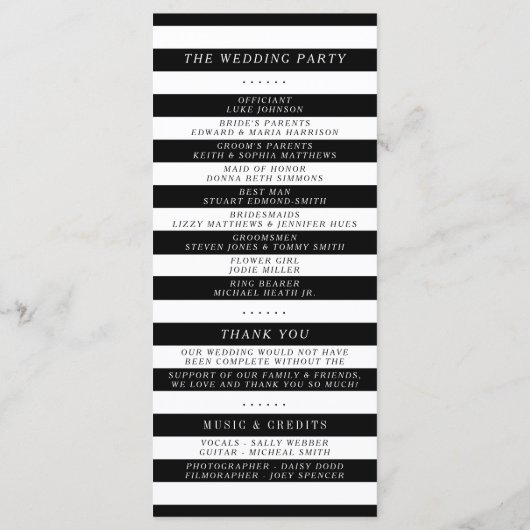 Programme Chic Moderne Luxe Mariage Collection - Roses rouge (Dos)