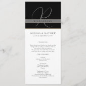 Programme Chic Monogramme Mariage noir noir blanc (Devant)