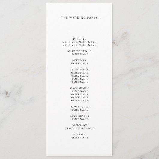 Programme Chic Monogramme Mariage noir noir blanc (Dos)