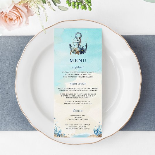 Programme Chic Nautical Ancre Beach Mariage de bord de mer M